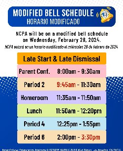 modified bell schedule 2-28-2024